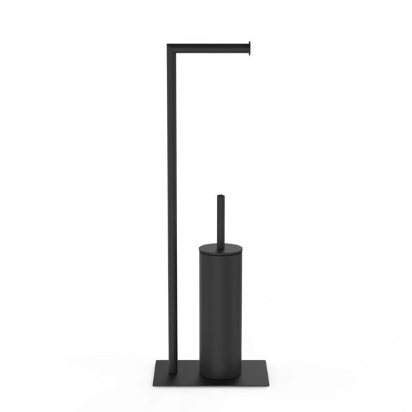 Porta Papel Higiênico com Escova Sanitária Aço Inox Preto Essential Sensea