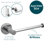 Porta Papel Higiênico Cromado Suporte De Parede Aço Inox 304