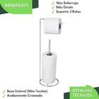 Porta Papel Higiênico De Chão Suporte Papeleira Cromado Arm