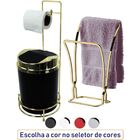 Porta Papel Higiênico De Chão Toalheiro Bancada Dourado - Pre