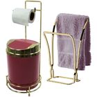 Porta Papel Higiênico De Chão Toalheiro Bancada Dourado - Ver