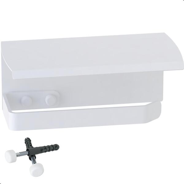 Porta Papel Higiênico De Parede Branco Com Tampa Zmt