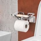 Porta Papel Higiênico de Parede com Suporte Aço Cromado Piatina Arthi