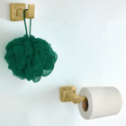 Porta Papel Higiênico Dourado Escovado Gancho Porta Toalha Ki