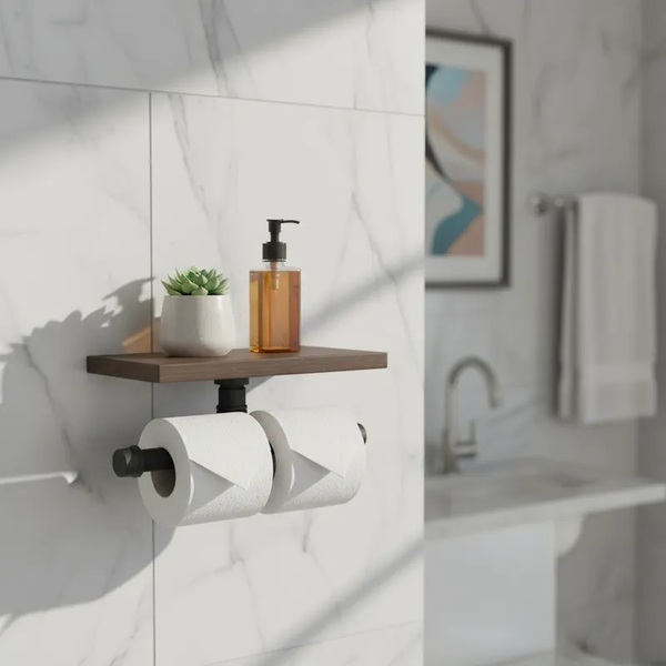 Porta Papel Higiênico Duplo Acessório Para Banheiro Papeleira