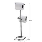 Porta Papel Higiênico Duplo De Chão Papeleira Em Aço Banheiro
