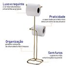 Porta Papel Higiênico Duplo De Chão Papeleira Em Aço Banheiro