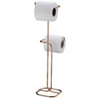 Porta Papel Higiênico Duplo De Chão Papeleira Em Aço Banheiro