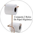 Porta Papel Higiênico Duplo De Chão Papeleira Em Aço Banheiro