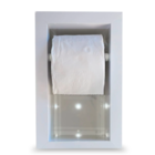 Porta Papel Higiênico Duplo em Porcelanato Branco Carrara