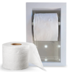 Porta Papel Higiênico Duplo em Porcelanato Branco Carrara