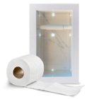 Porta Papel Higiênico Duplo em Porcelanato Branco Carrara