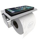 Porta Papel Higienico E Celular Papeleira Adesivo Inox Elg