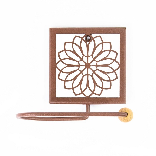 Porta Papel Higiênico Flor - Marrom