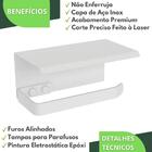 Porta Papel Higiênico Inox De Parede Banheiro Branco Max