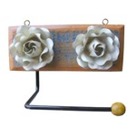 Porta Papel Higiênico Marfim Em Madeira E Ferro - Cód 1137