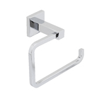 Porta Papel Higiênico Metal Parafuso ou Adesivo Simples Prata Quaddro Sensea