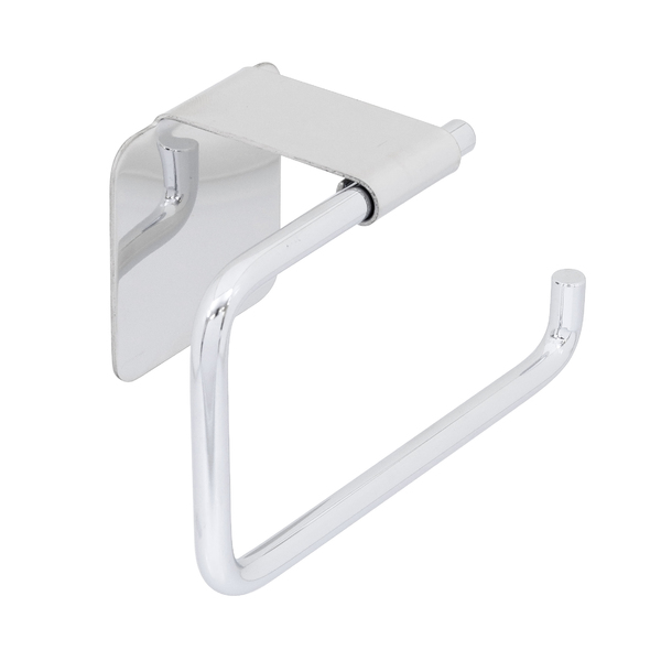 Porta Papel Higiênico Metal Parafuso ou Adesivo Simples Prata Tiger Sensea