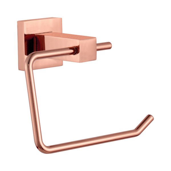 Porta Papel Higiênico Papeleira Rose Gold Brilhante Quadrado