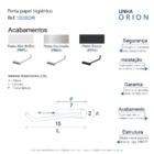 Porta Papel Higiênico Para Banheiro Alto Brilho Orion Grego M