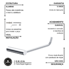Porta Papel Higiênico Para Banheiro Metal Escovado Orion