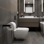 Porta Papel Higiênico Para Banheiro Metal Preto Fosco Orion