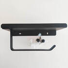 Porta Papel Higiênico Preto De Parede Com Suporte Apoio De Ce