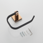 Porta Papel Higienico Quadrado Preto e Rose Parede de Banheiro