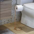 Porta Papel Higiênico de Chão Metal Simples Rose Gold Arthi