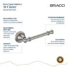 Porta Papel Higiênico St. Claire Aço Escovado