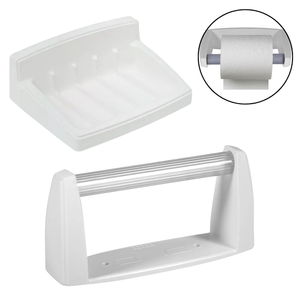 Porta Papel Higiênico Suporte Papeleira Plástica Sobrepor Bra
