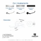 Porta Papel Higiênico Suporte Papeleira Preto Fosco Atenas