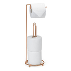 Porta Papel Higiênico de Chão Metal Triplo Rose Gold Arthi