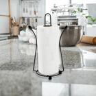 Porta Papel Toalha De Mesa Bancada Preto Suporte Rolo Aço Ara