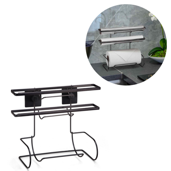 Porta Papel Toalha De Parede Suporte Suspenso Triplo Para Rol