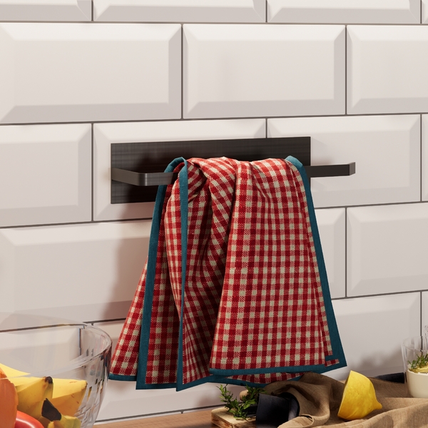 Porta Papel Toalha Dupla Face Suporte Parede Cozinha Preto