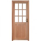 Porta Para Vidros Quadriculados Com Marco Fechadura E Guarniç