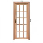 Porta Para Vidros Quadriculados Com Marco Fechadura E Guarniç