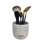 Porta Pincéis Pequeno De Maquiagem Rosto De Mulher