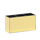 Porta Pincel De Maquiagem Em Acrílico Dourado Com 3 Divisórias