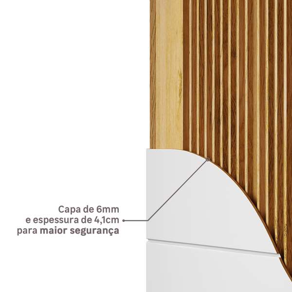 Kit de Porta de Madeira com Batente, da Ipumirim: Capa de 6 mm e espessura de 4.1cm para maior segurança