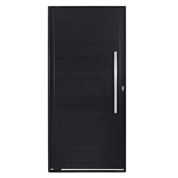 Porta Lambril Pivotante Alumínio Preto 2,16x1,00m Lado Direito Linha Vivace Artens