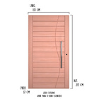 Porta Pivotante Abertura Esquerdo 110 X 217 Cm Madeira Maciça