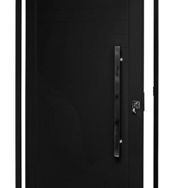 Porta Pivotante Alumínio Lambril Preto Direita 230x120