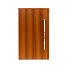 Porta de Giro Pivotante Ripada 1 Folha Alumínio Pintado Amadeirado Lado Esquerdo 2,10x1,20m Linha Palace Líder