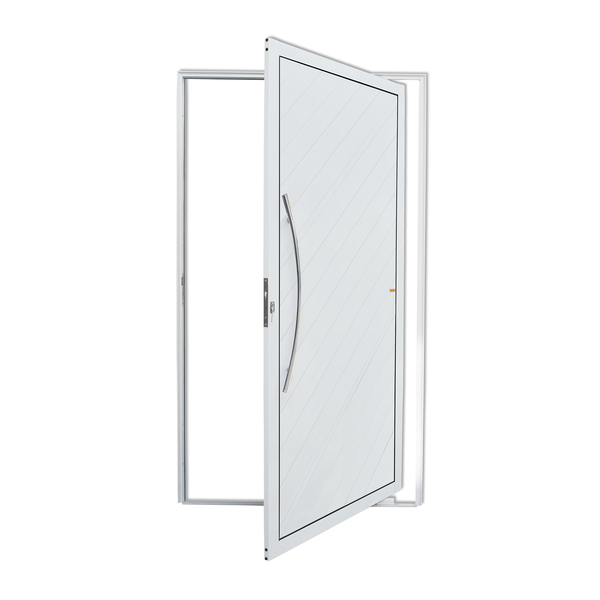 Porta Pivotante Lambri Alumínio Pintado Branco com Puxador Lado Esquerdo 2,10x1,20m Brimak