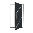 Porta Pivotante Lambri Alumínio Pintado Preto Acetinado com Puxador Lado Esquerdo 2,10x1,00m Brimak