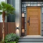 Porta Pivotante Batente 14 Fechadura Digital Puxador Tubo Bla