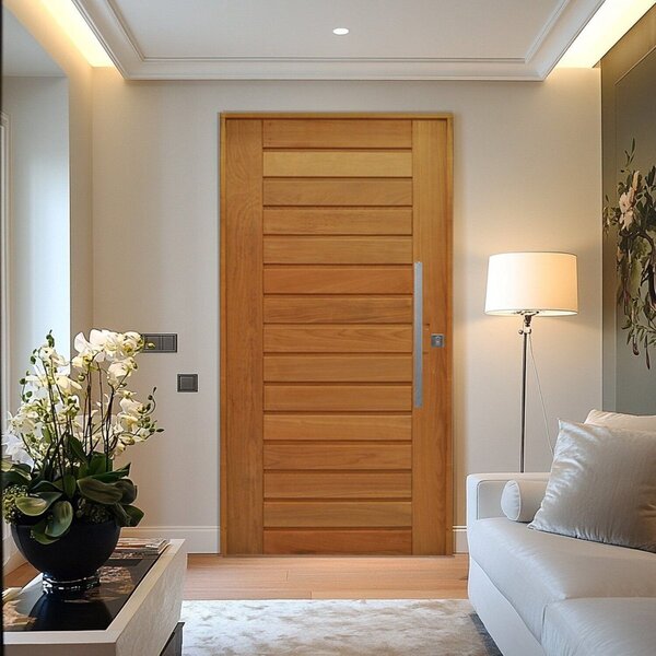 Porta Pivotante Batente Misto 14 Puxador Barra Chata 110x210c