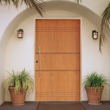 Porta Pivotante Belíssima Imbuia 7 Padrão Batente 14 Puxador